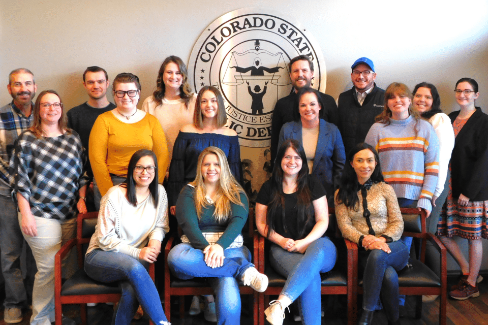 Group photo of Colorado Public Defender Sterling trial office staff.